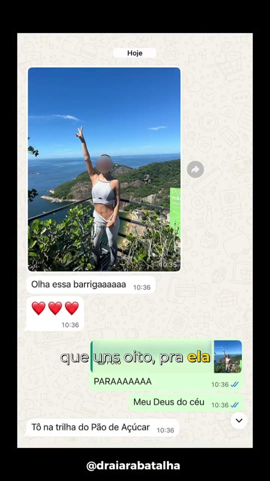 Lipoaspiração: Áudio da paciente no WhatsApp, com as fotos depois da lipo e o "como era".